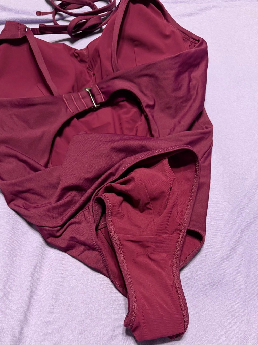 Athleta Deep Wine Halter One-Piece - Picture 3 of 4